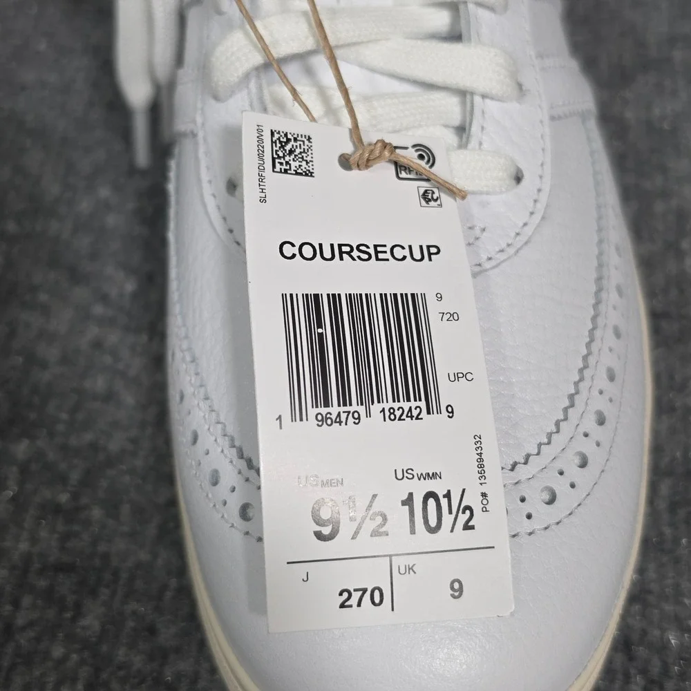 Adidas Coursecup Spikeless Golf Shoes White Leather IH2264 Mens 9.5 Womens 10.5